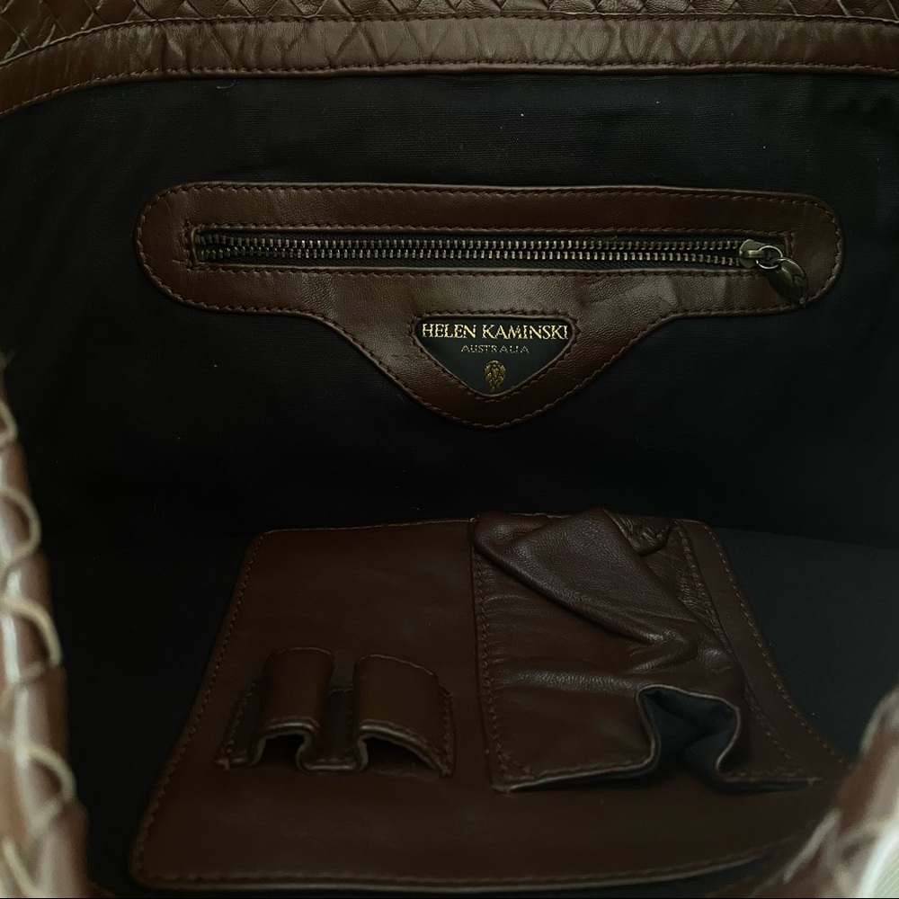 Helen Kaminski Woven Brown Leather Bag with Fringe - Picture 5 of 12